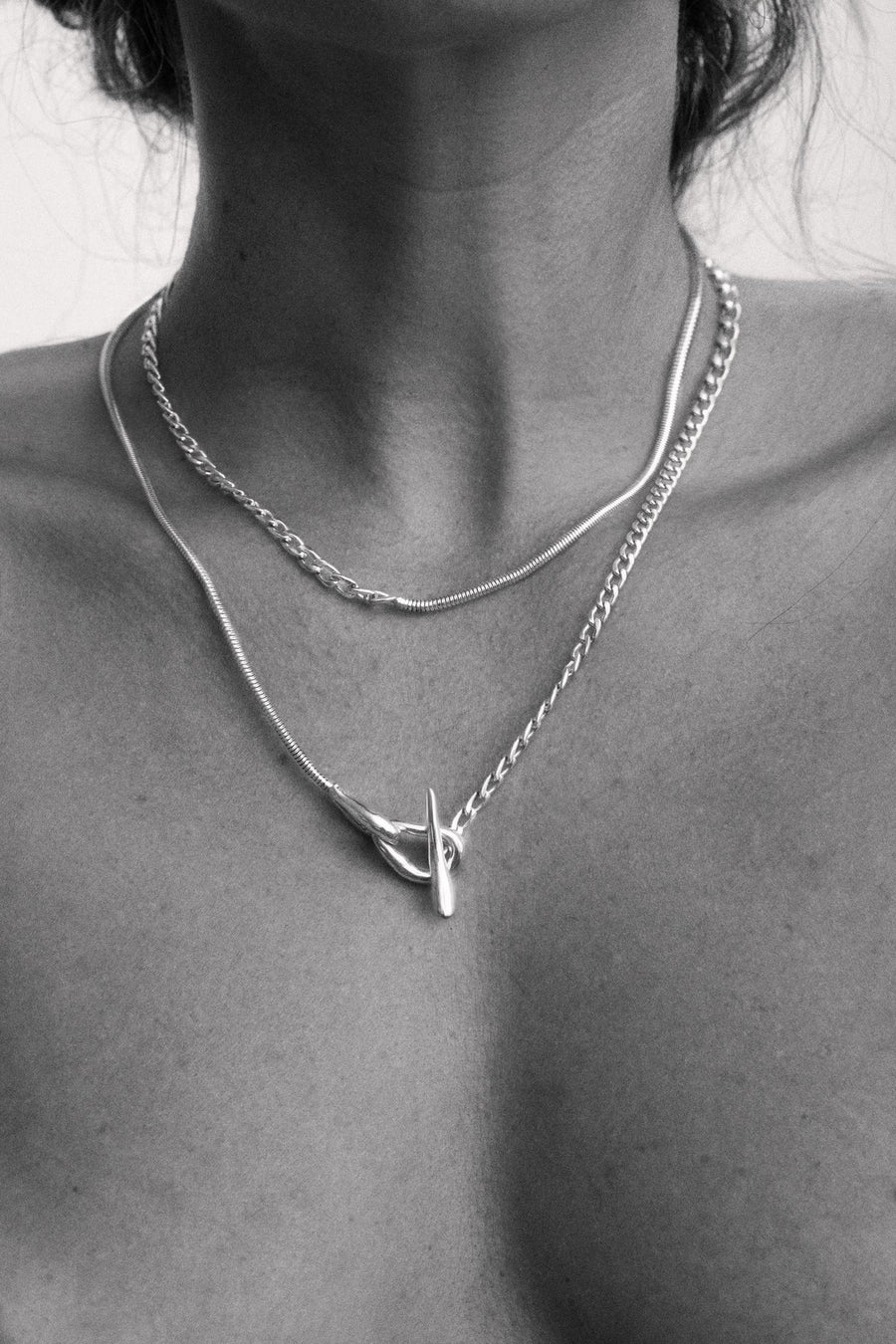 Hernan Herdez- Abrazo necklace-Jewellery-jewelry-Jeryco Store- London- Necklace-sterling silver necklace- recycled silver necklace- sustainable brand-necklaces for him- necklaces for her-necklaces that are unisex- two chain necklace