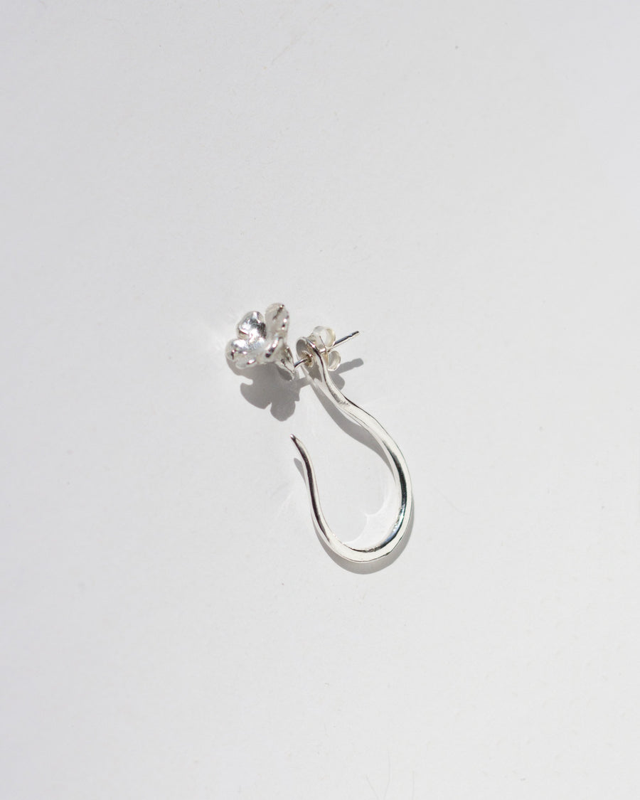 Knobbly Studio- Jewellery-jewelry-Jeryco Store- London- Earrings-recycled sterling silver-gold vermeil-wedding flower earrings- hoop stud illusion earrings- flower stud earrings- Dewy Gal Hoop earring
