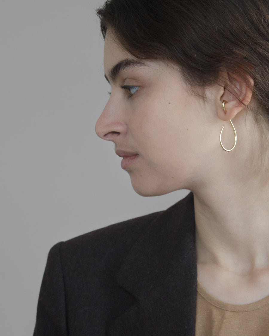 Knobbly Studio- Jewellery-jewelry-Jeryco Store- London- Earrings-recycled sterling silver-gold vermeil-wedding minimalist earrings- hoop stud illusion earrings-  stud hoop earrings- Illusion- Gal Hoop earring- hoop earrings for birthday gift- hoops earrings for him -for her