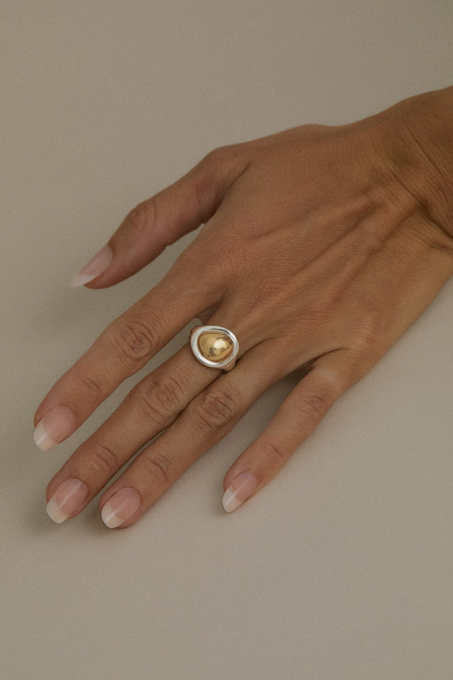 Hernan Herdez- Jewellery-jewelry-Jeryco Store- London- rings-rings for him-rings for her-unisex rings- 10 karat gold ring- solid gold ring- wedding ring for him-wedding ring for her-70s rings-sterling silver ring with gold dome- gold dome ring-Domo ring